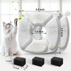 VANVE kit instalado en fuente con gato bebiendo, asegura agua fresca