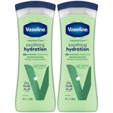 Vaseline frasco frontal con etiqueta visible y beneficio de hidratación prolongada