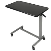 Vaunn overbed table front view showing full frame and tabletop benefit ergonomic access