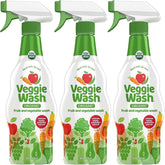 Veggie Wash vista frontal del envase mostrando etiqueta y beneficio de limpieza