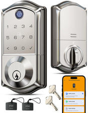 Veise VE017 front view in satin nickel showing sleek handle and lock benefits