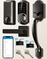 Veise VE06-H front view matte black showing modern handle and lock benefit convenience