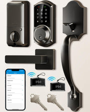 Veise VE06-H front view matte black showing modern handle and lock benefit convenience