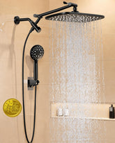 Veken front view rainfall head showing wide coverage and soothing spray