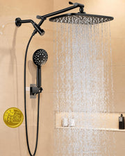 Veken front view rainfall head showing wide coverage and soothing spray