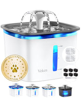 Veken front view showing full fountain and tidy design, encouraging hydration