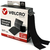 VELCRO cinta frente del rollo muestra tamaño y color negro para organización