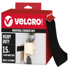 VELCRO empaque frontal mostrando cinta negra y longitud, ayuda a identificar producto