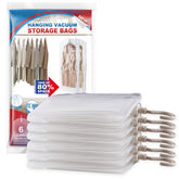 VELMADE front view of packaged hanging vacuum bag showing contents and sizing benefit