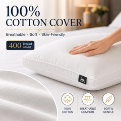 Vendare almohadas en cama doble, comodidad pareja y estética hotel