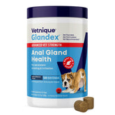Vetnique Glandex advanced front packaging showing supplement benefits