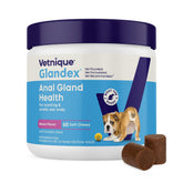 Vetnique Glandex front packaging showing bottle and label benefits