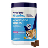 Vetnique Glandex front tub showing label and benefits for easier dosing