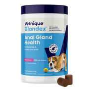 Vetnique Glandex front tub showing label and benefits for easier dosing