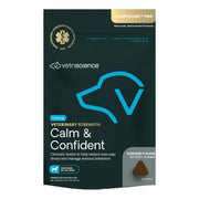 VetriScience calm chews front packaging showing jar and label, clear product ID benefit