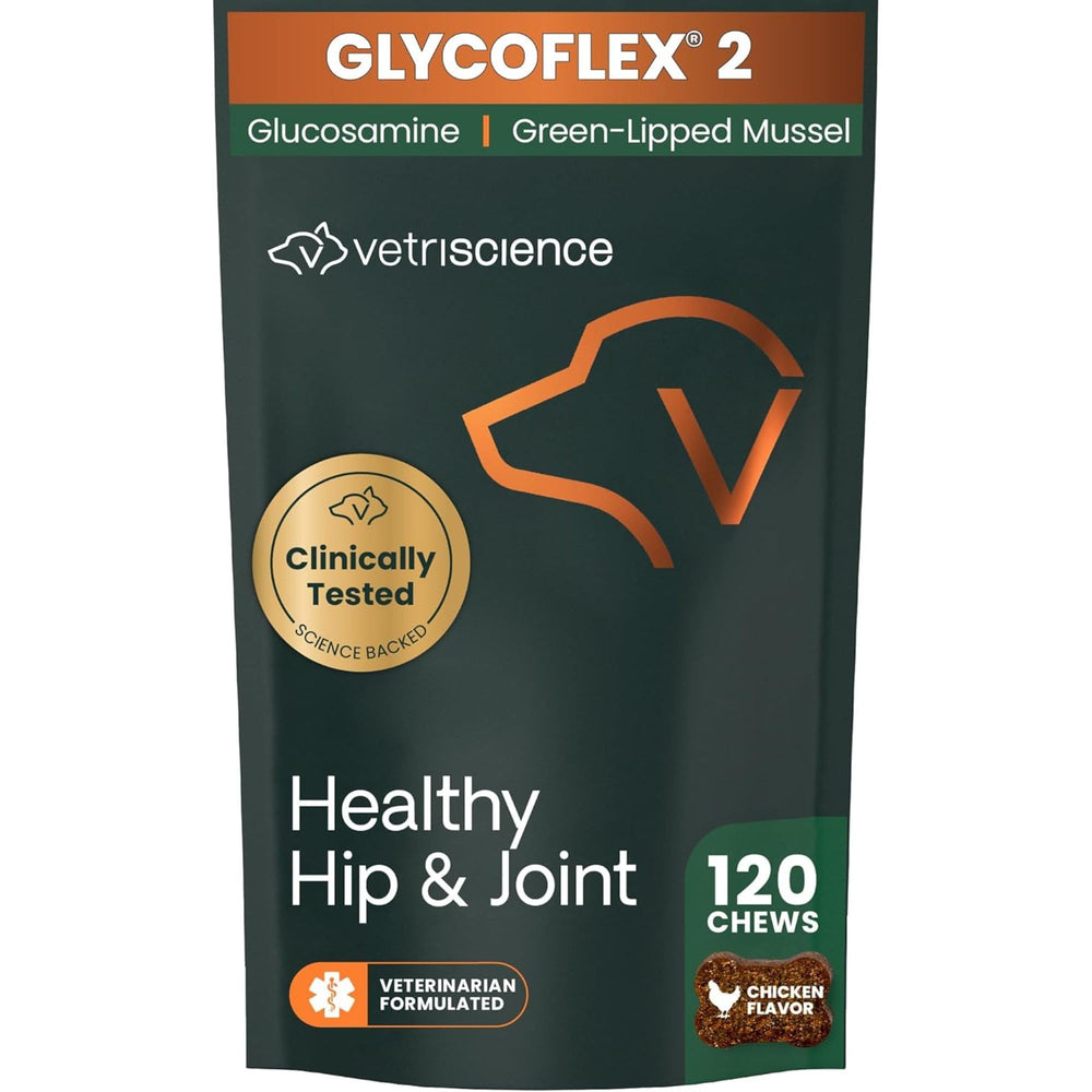 VETRISCIENCE frente del empaque mostrando 120 masticables y beneficios