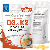 VEV vista frontal del empaque mostrando 300 perlas y beneficios