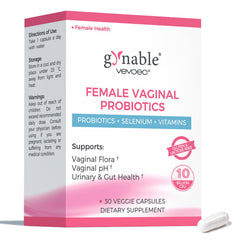 Vevoec Gynable envase frontal mostrando diseño y beneficios
