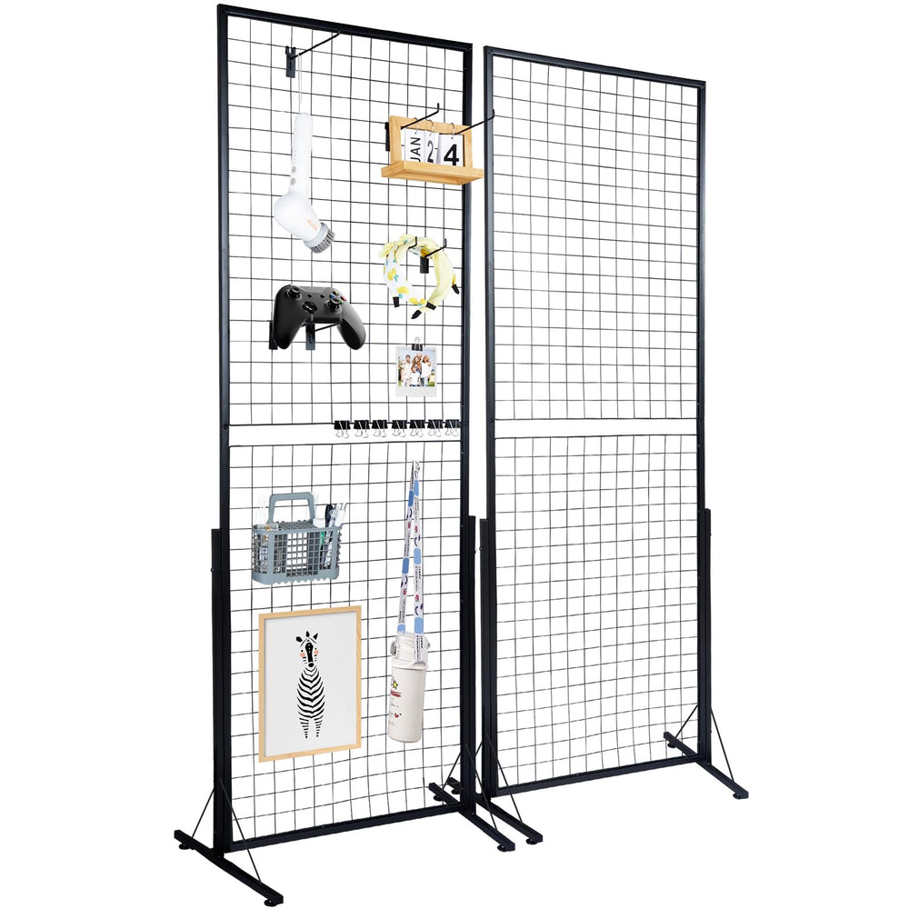 VEVOR front view of gridwall panels showing full organized display and clear hanging space