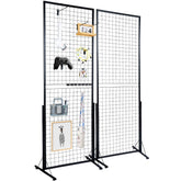 VEVOR front view of gridwall panels showing full organized display and clear hanging space