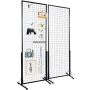 VEVOR front view of gridwall panels showing full organized display and clear hanging space