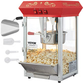 VEVOR front view showing red theater-style popcorn machine and eye-catching warmer