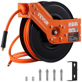 vevor retractable air reel front view showing compact storage and quick access