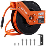 vevor retractable air reel front view showing compact storage and quick access