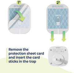 VEYOFLY refill board installed in plug‑in trap demonstrating easy slide‑in fit