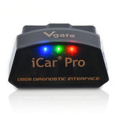 Vgate iCar Pro front view showing compact adapter and plug benefit: easy storage