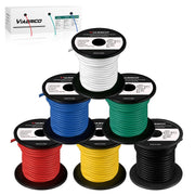 VIABRICO 14 gauge spools front view showing six colors and neat storage benefit