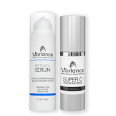 Vibriance envase frontal del kit mostrando diseño y beneficio de rutina día y noche