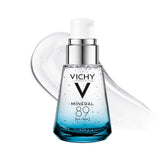 Vichy Minéral 89 frasco delantero mostrando el envase limpio y moderno para hidratación rápida