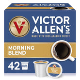 Victor Allen's caja frontal mostrando 42 cápsulas y beneficio conveniencia