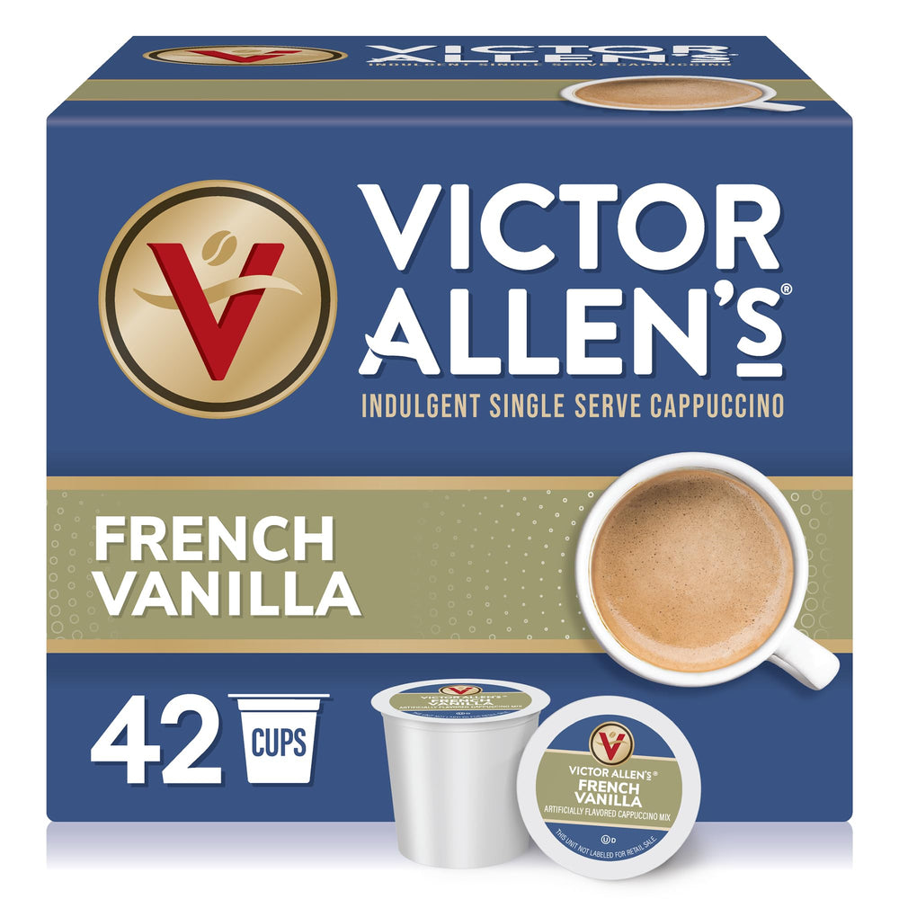 Victor Allen's front box view showing 42 pods and brand, convenient supply