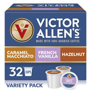 Victor Allen's frente de caja Variety Pack mostrando las tres variedades y conveniencia
