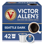 Victor Allen's Coffee frontal de la caja con 42 cápsulas, conveniencia visible