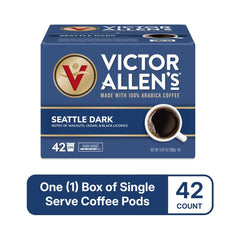 Victor Allen's Coffee taza servida con crema oscura, sabor robusto al instante