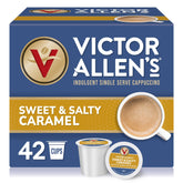 Victor Allen's front packaging showing 42 pods and caramel cappuccino appeal