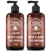 Viking Revolution front packaging showing bottles and sandalwood scent, promotes fresh grooming