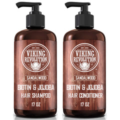 Viking Revolution front packaging showing bottles and sandalwood scent, promotes fresh grooming