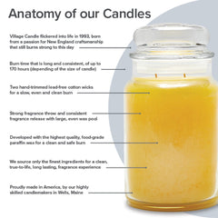 Village Candle spiced pumpkin close-up of melted wax pool for even scent release
