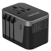 VINTAR adaptador frontal mostrando puertos y toma AC para cargar varios dispositivos