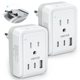 VINTAR vista frontal del adaptador con empaquetado compacto y portátil