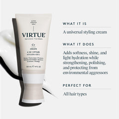 VIRTUE textura crema-serum en primer plano que revela acabado ligero y sedoso