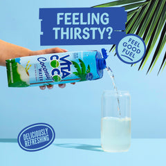 Vita Coco primer plano del líquido claro y apariencia refrescante