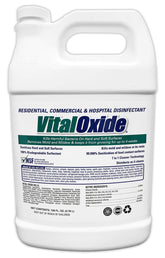 Vital Oxide gallon front label showing product and certifications for safe use