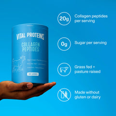 Vital Proteins cuchara con polvo listo para mezclar, fácil disolución