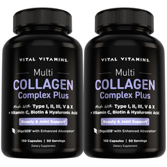 Vital Vitamins front label bottle showing product identity and benefits