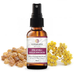 Vitality botella frontal 30 ml mostrando diseño y uso portátil
